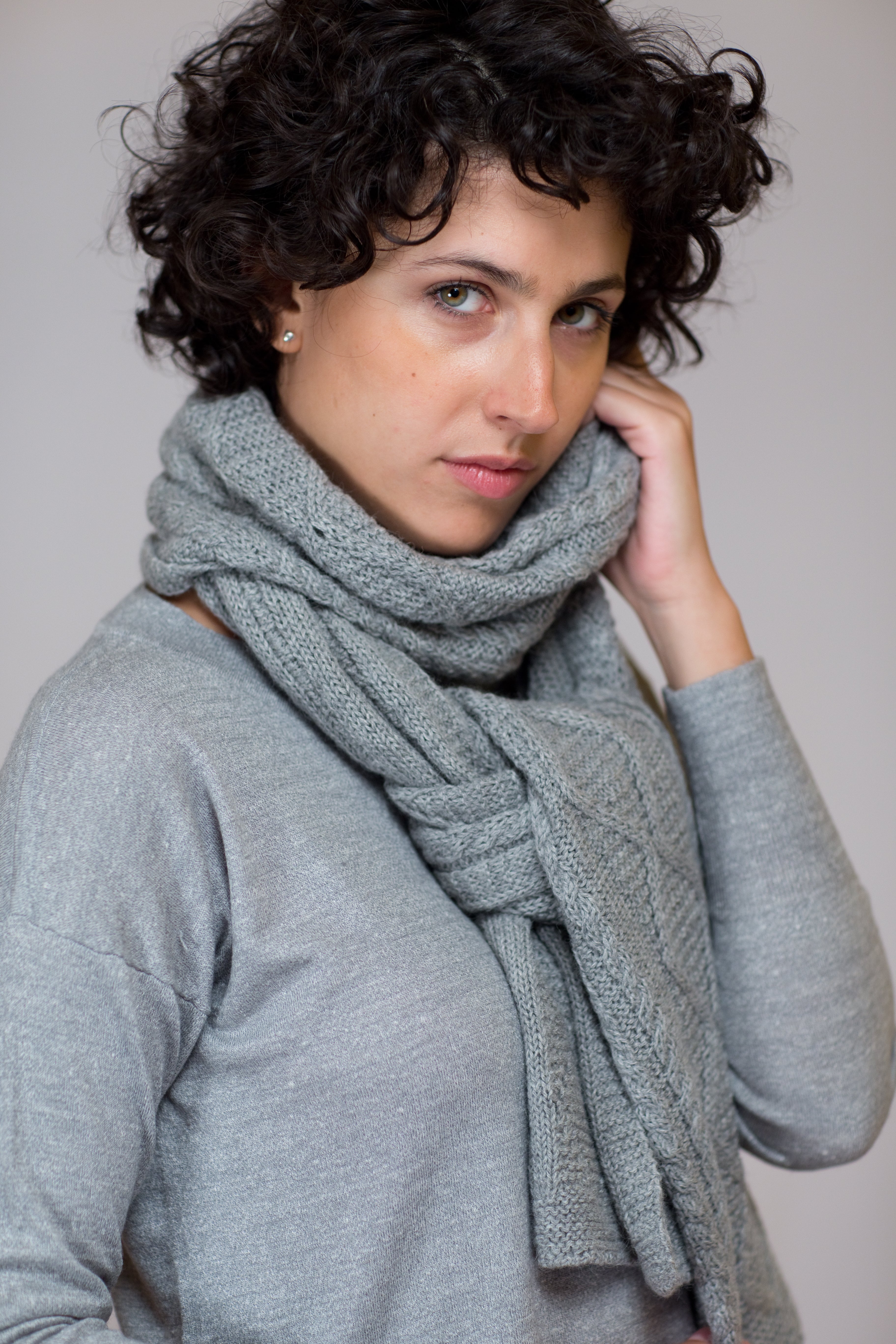 Deuxieme Classe Cable Scarf グレー Howard Cable Scarf - Johanna Howard Home