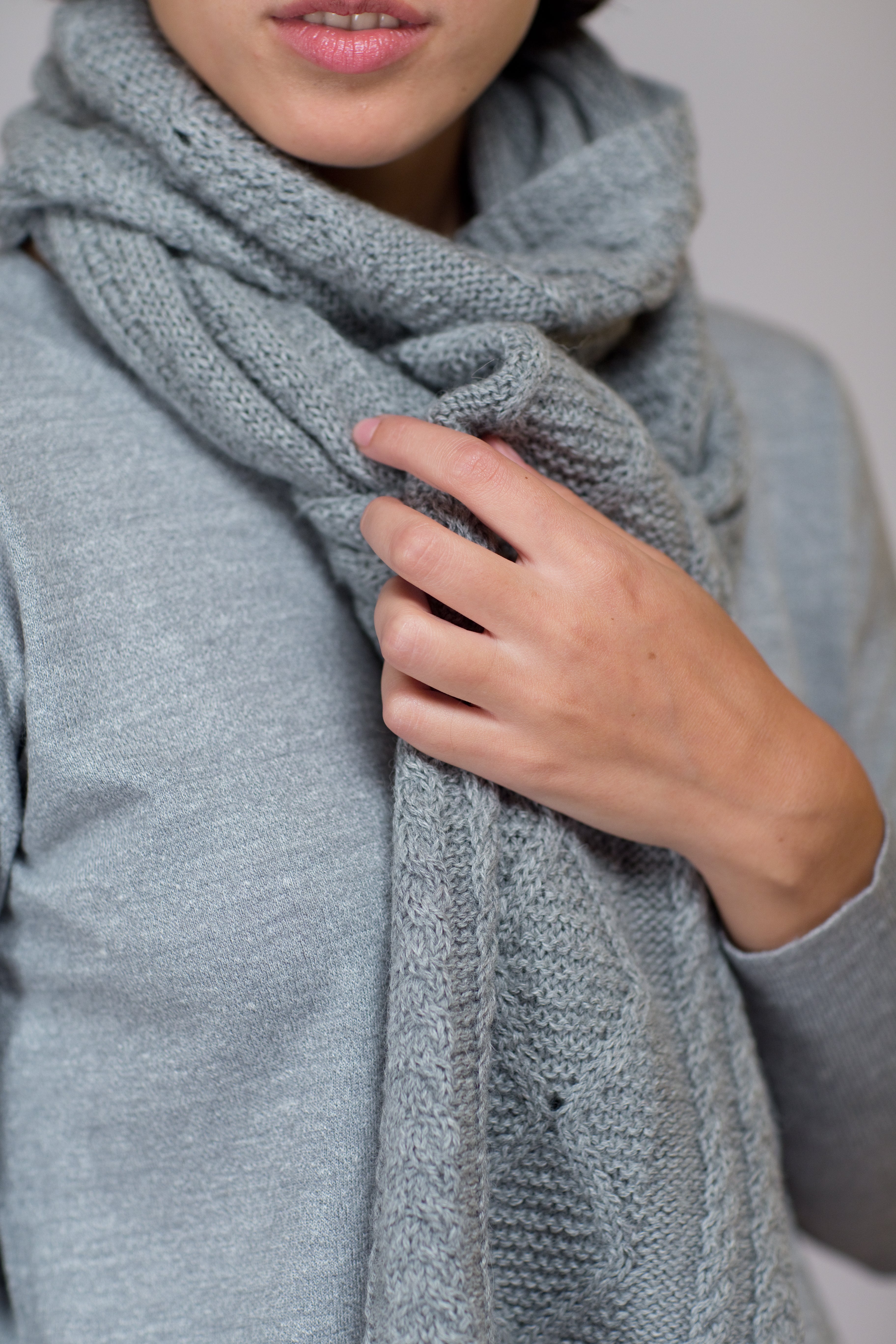 Deuxieme Classe Cable Scarf グレー Howard Cable Scarf - Johanna Howard Home