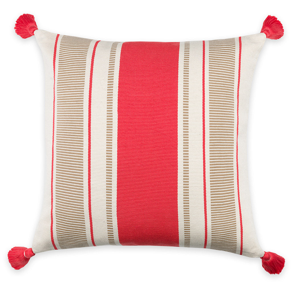 The Cabana Stripe Palms Pillow, Blue