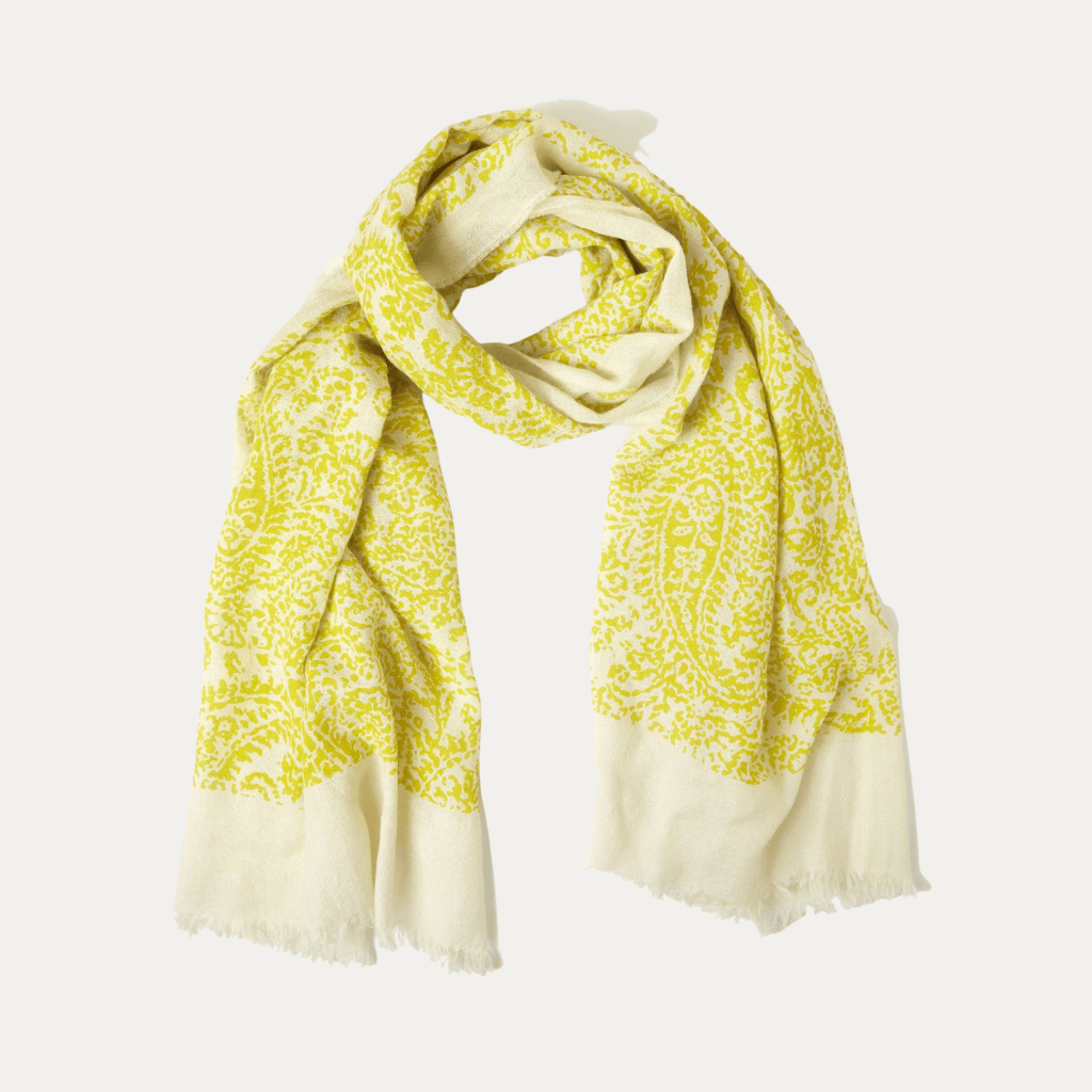 Yellow 2025 paisley scarf